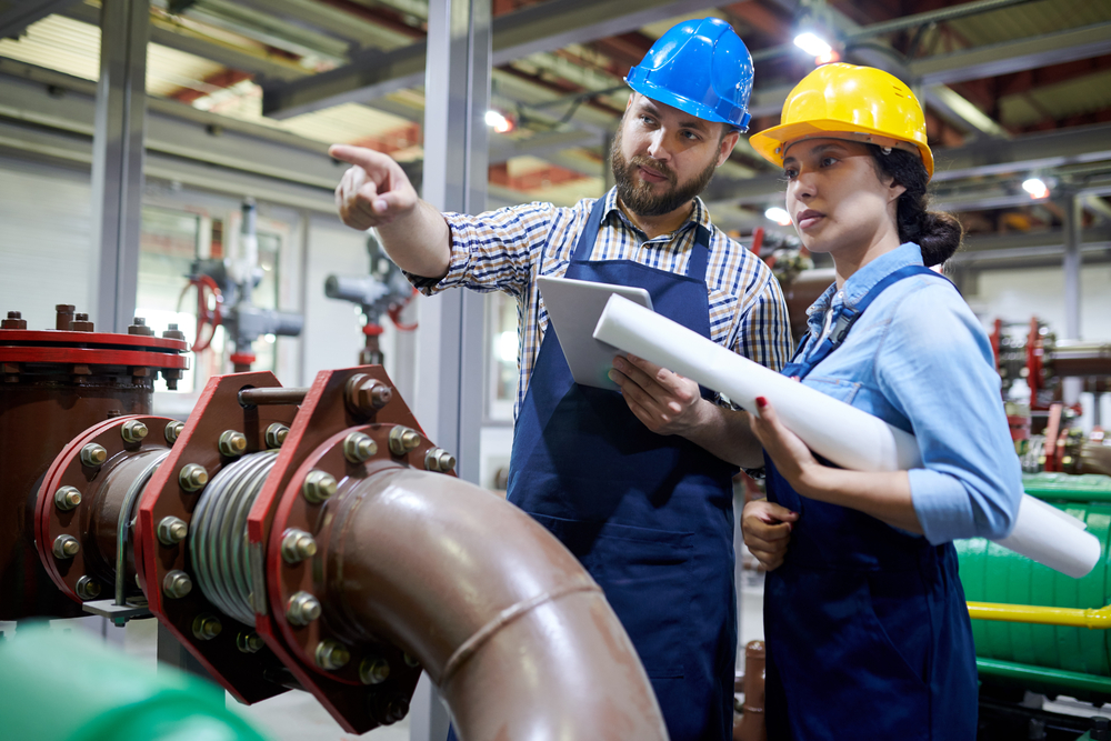 Workers in Water Purification System