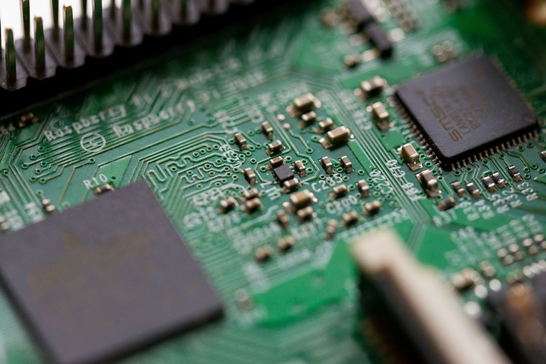 Closeup photo of circuit board